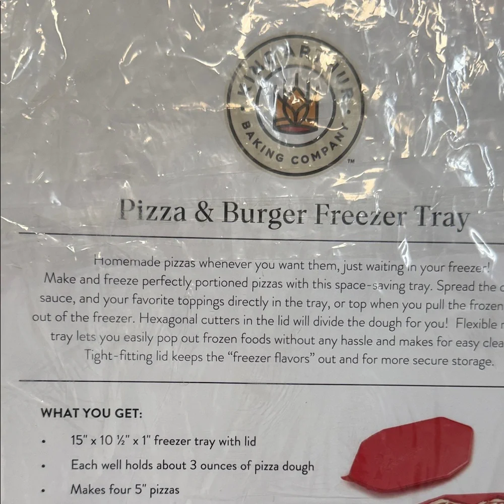 Pizza & Burger Freezer Tray 15”x10.5”x1” Makes Four 5” Pizzas